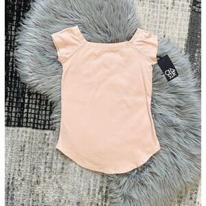 Chaser Women's‎ Cap Sleeve Basic Blush/Peach Top Size Small